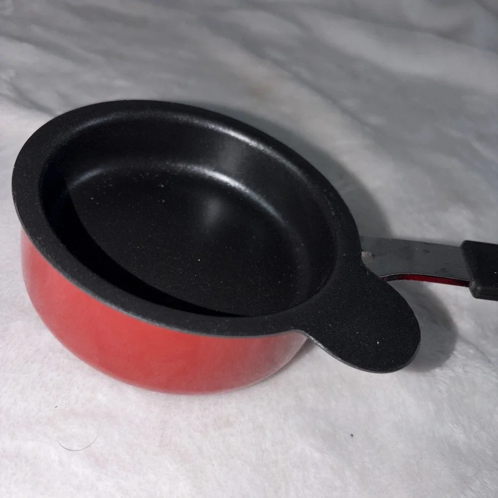 Red Mini non-stick cookware set Personal size‎ Dorm room baby food space saver